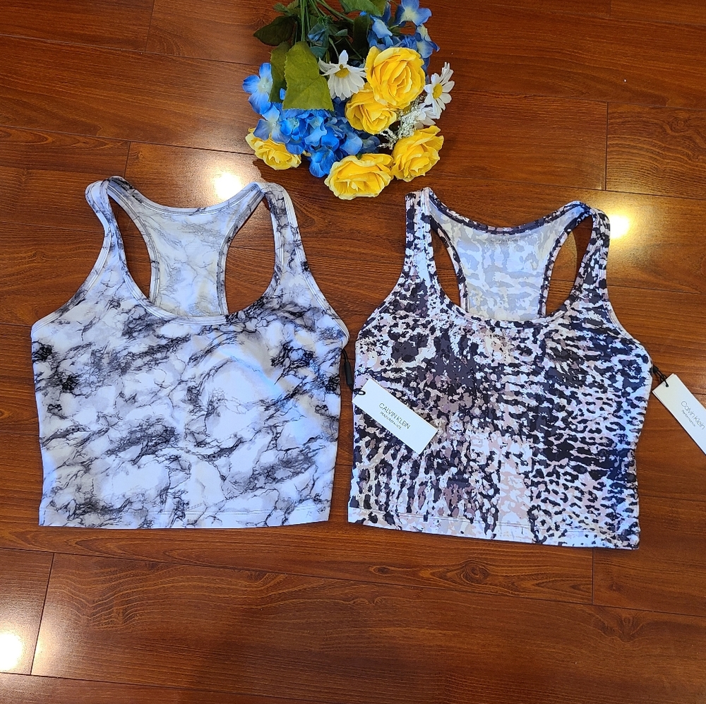 Set of 2 Calvin Klein Athletic Crop Tops Small
